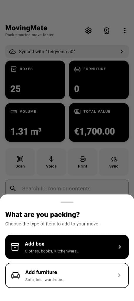 Choose what to pack