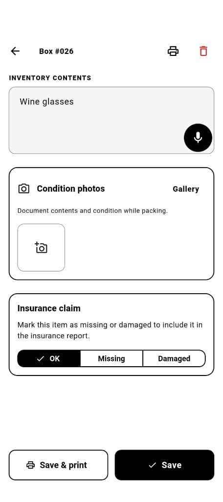 Label & document each box